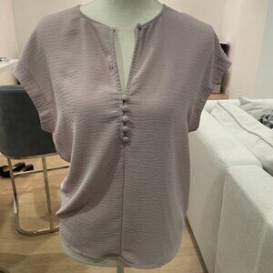 Express Blush Pink Textured Button-Front Top • XXS